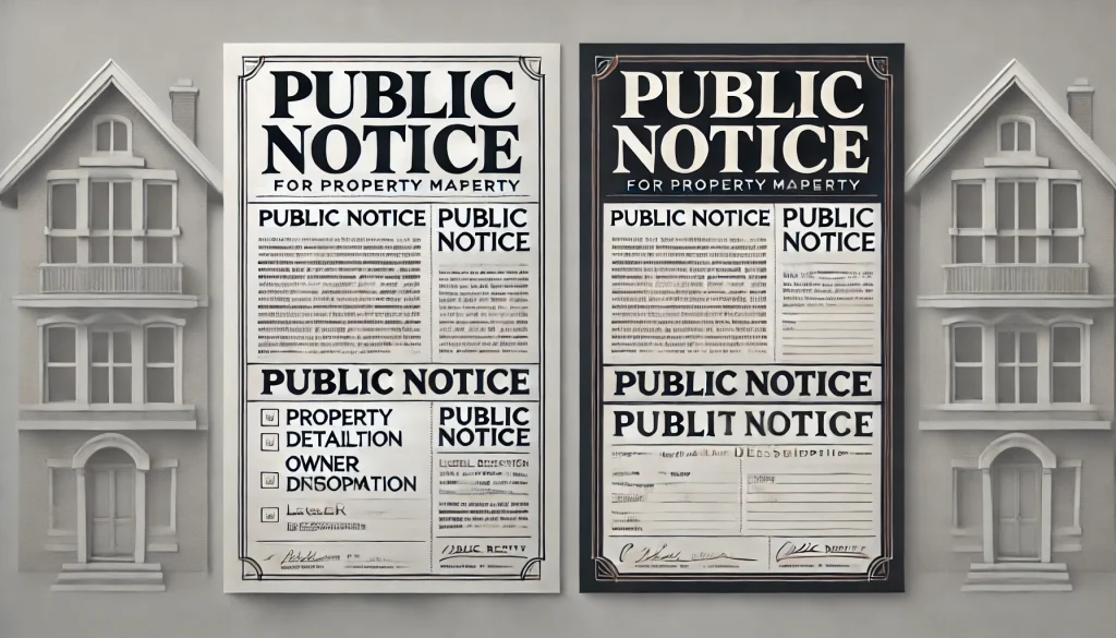 Public Notice Format for Property