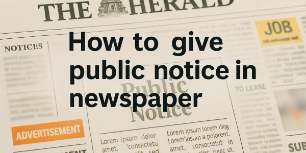 How to give public notice in newspaper