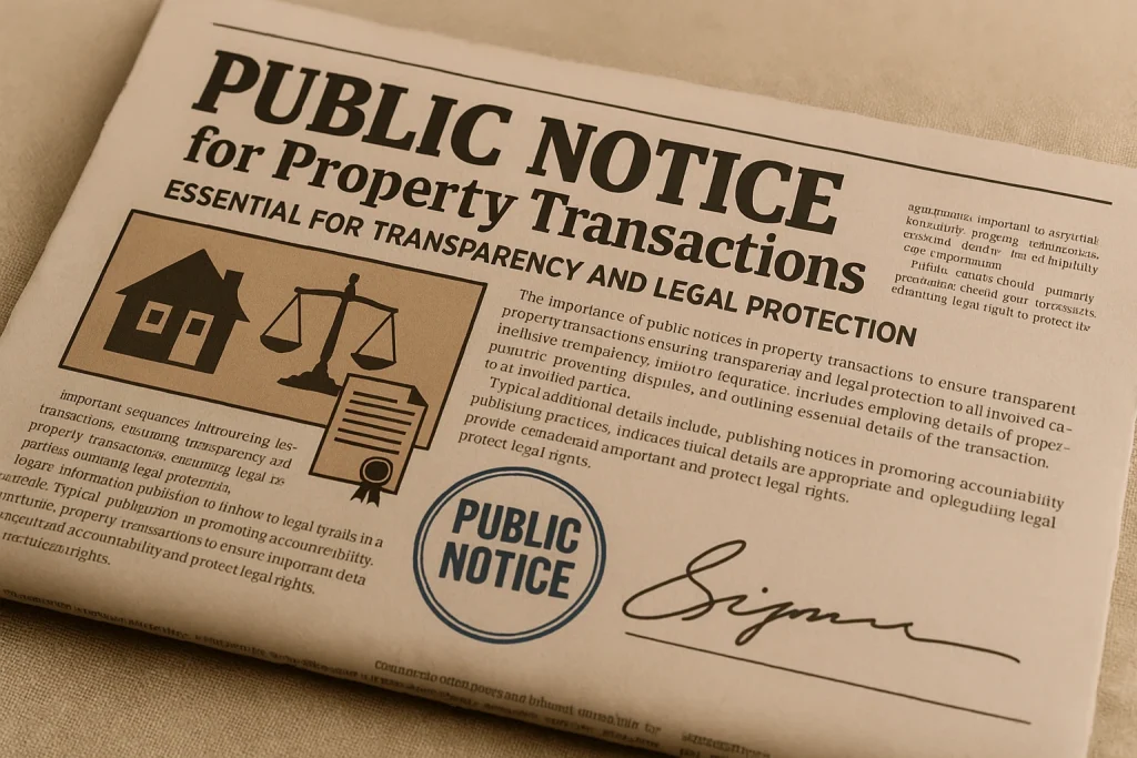 Public Notice for Property Transactions Essential for Transparency and Legal Protection