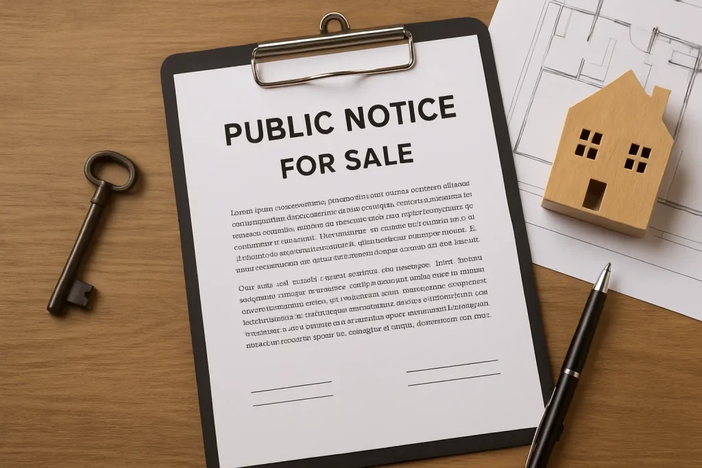 Public Notice for Sale/Purchase of Property in India