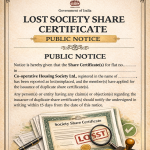 Public Notice for Lost Society Share Certificate