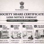 Society Share Certificate Loss Notice