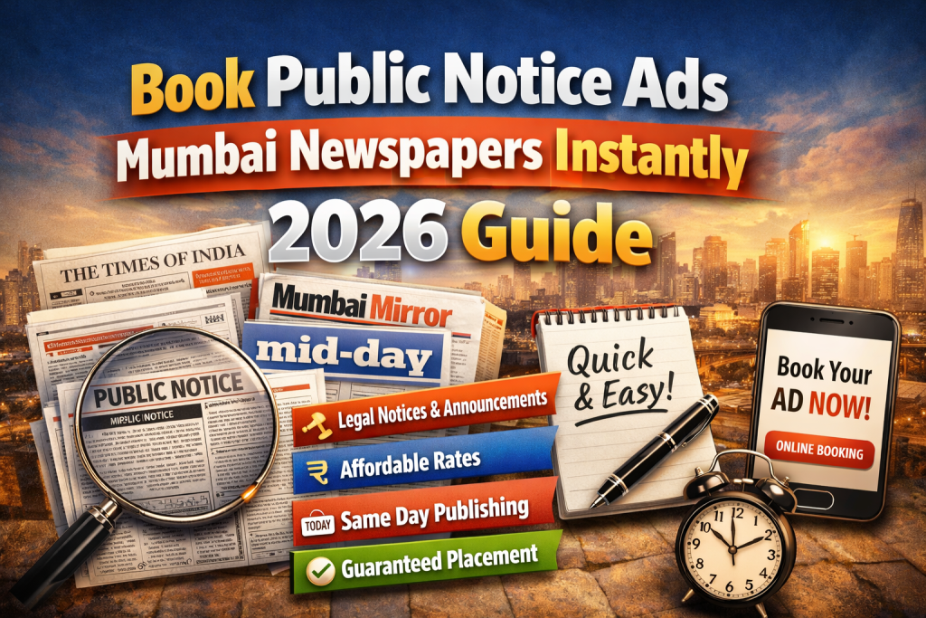 Book Public Notice Ads Mumbai Newspapers Instantly