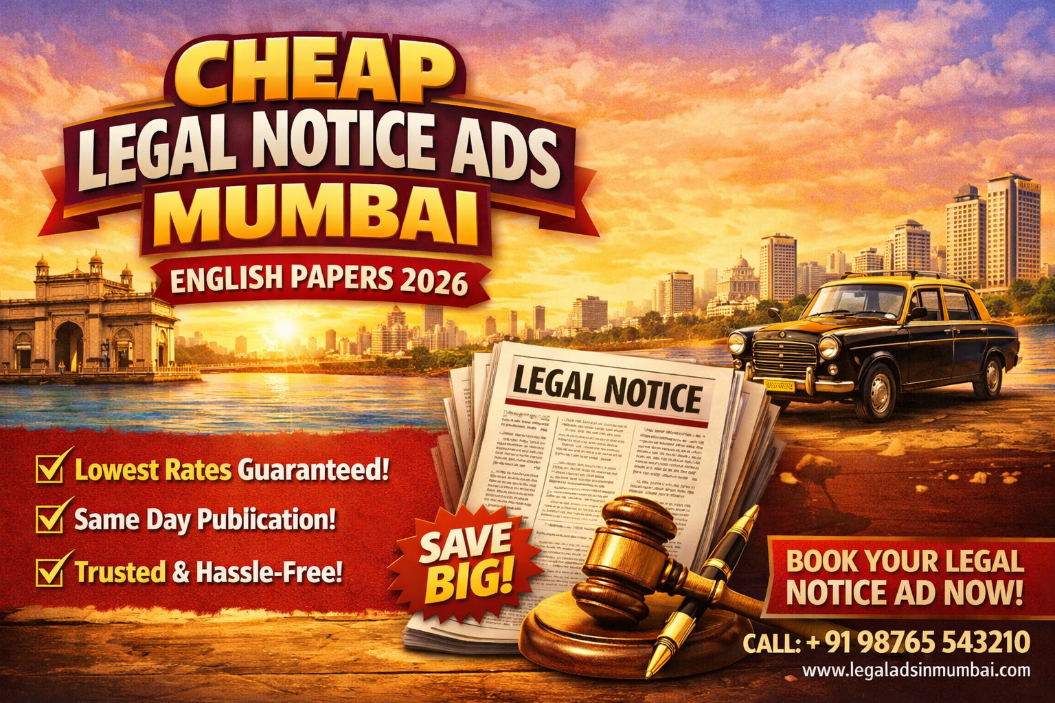 Cheap Legal Notice Ads in Mumbai English Papers