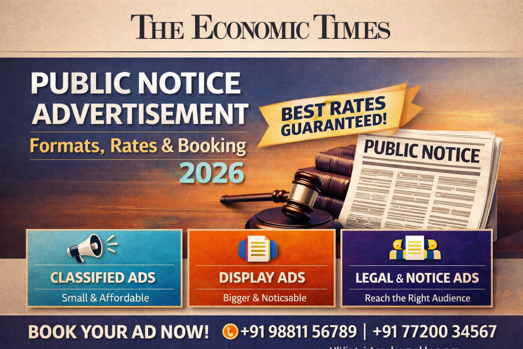 Economic Times Public Notice Advertisement