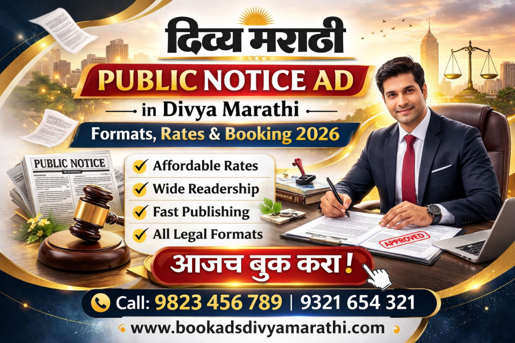 Public Notice Ad in Divya Marathi
