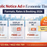 Public Notice Ad in Economic Times