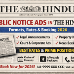 Public Notice Ad in The Hindu