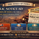 Public Notice Ad in Times of India