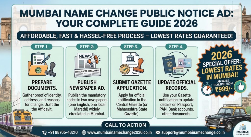 Name Change Public Notice Ad in Mumbai: Lowest Rates & Complete Guide 2026