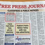 Lost and Found Ad in Free Press Journal | Publish Public Notice Today