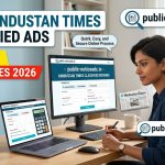 Book Hindustan Times Classified Ads | Lowest HT Ad Rates 2026 — public-noticeads.in