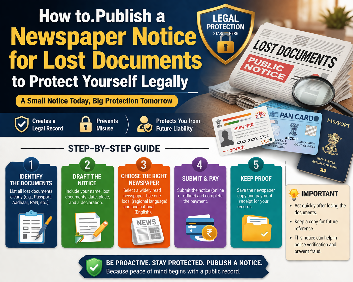 Publish Newspaper Notice Lost Documents