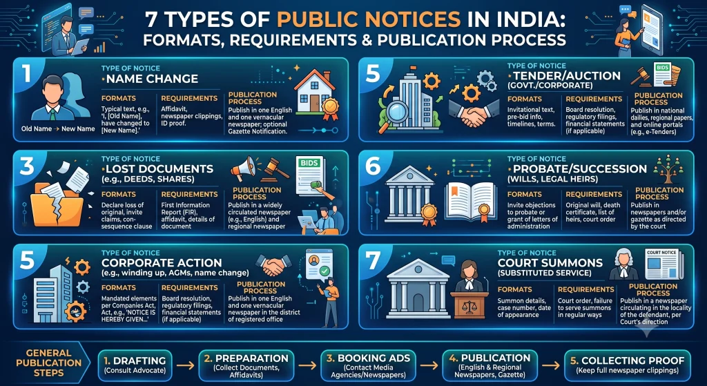 7 Types of Public Notices in India: Complete Guide 2026