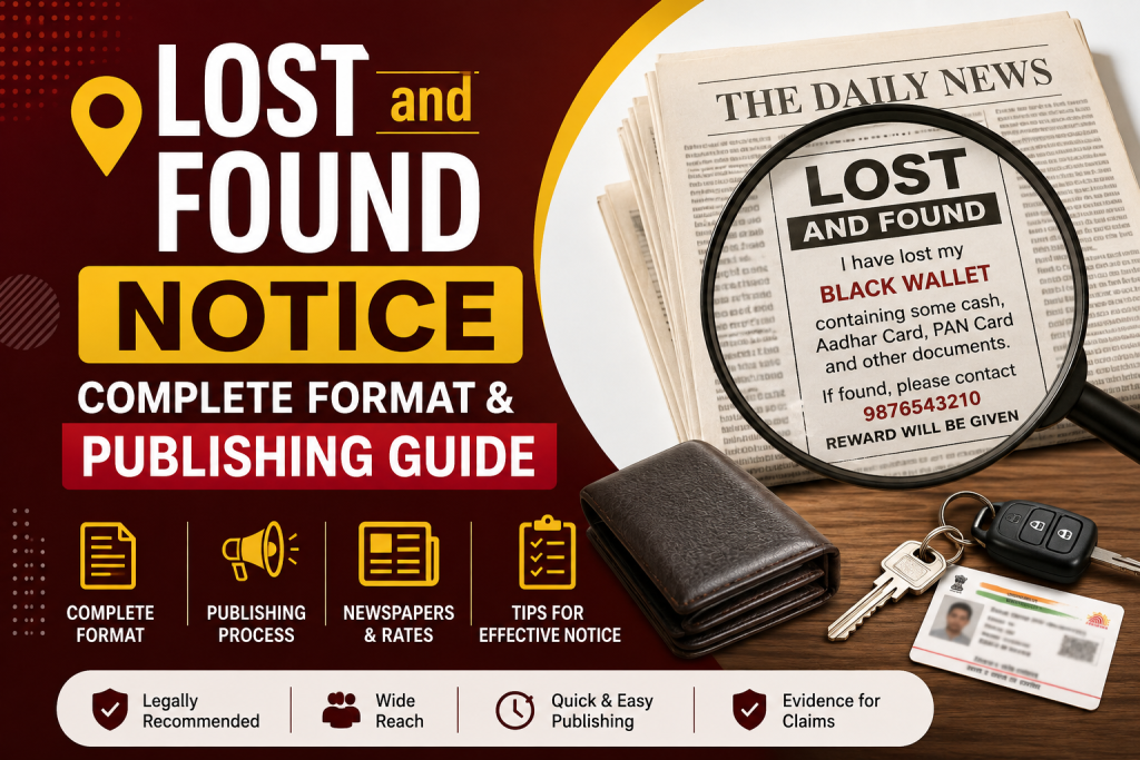 lost and found notice complete format publishing guide