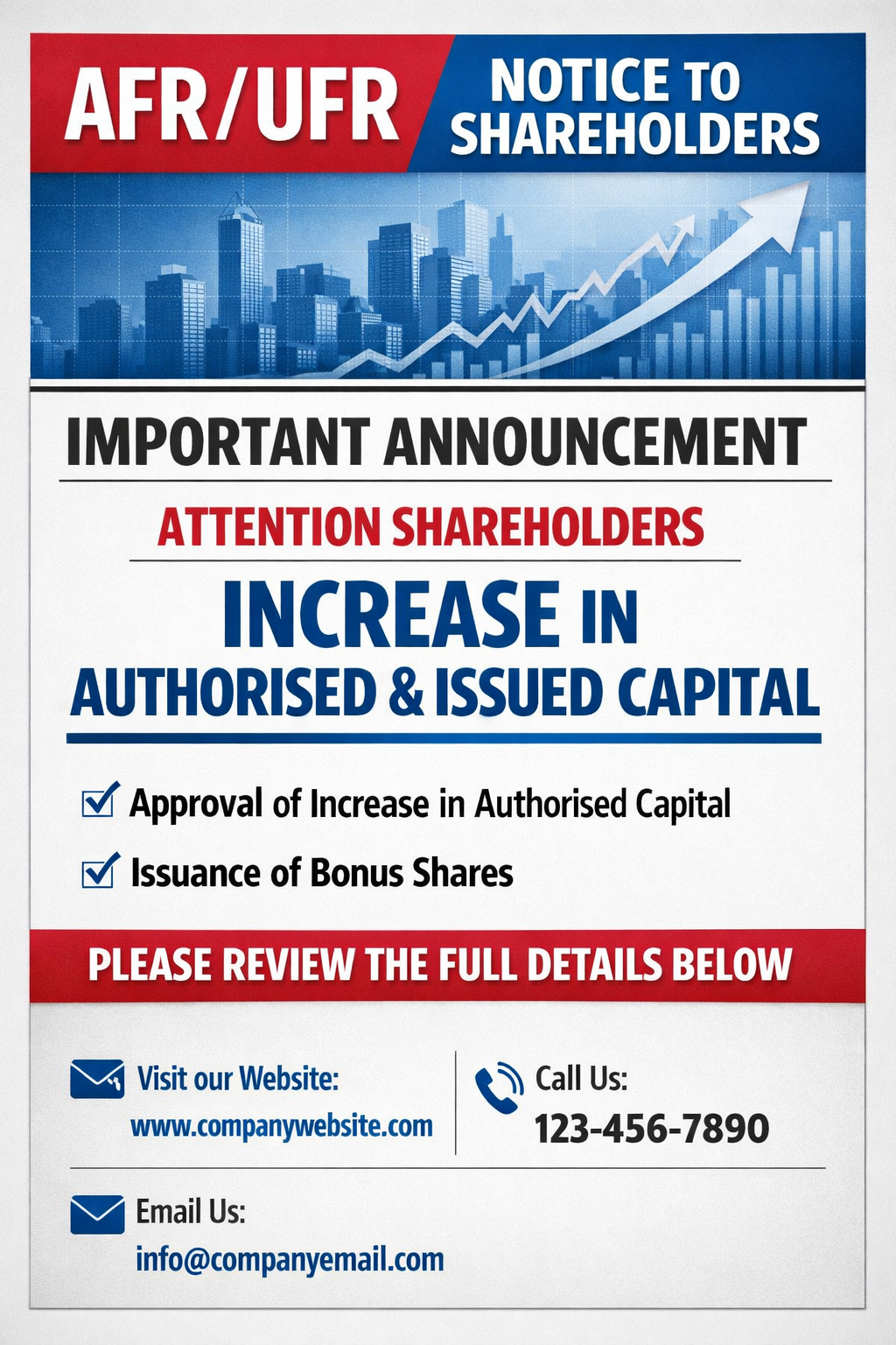 AFR/UFR Notice Advertisement in Newspaper
