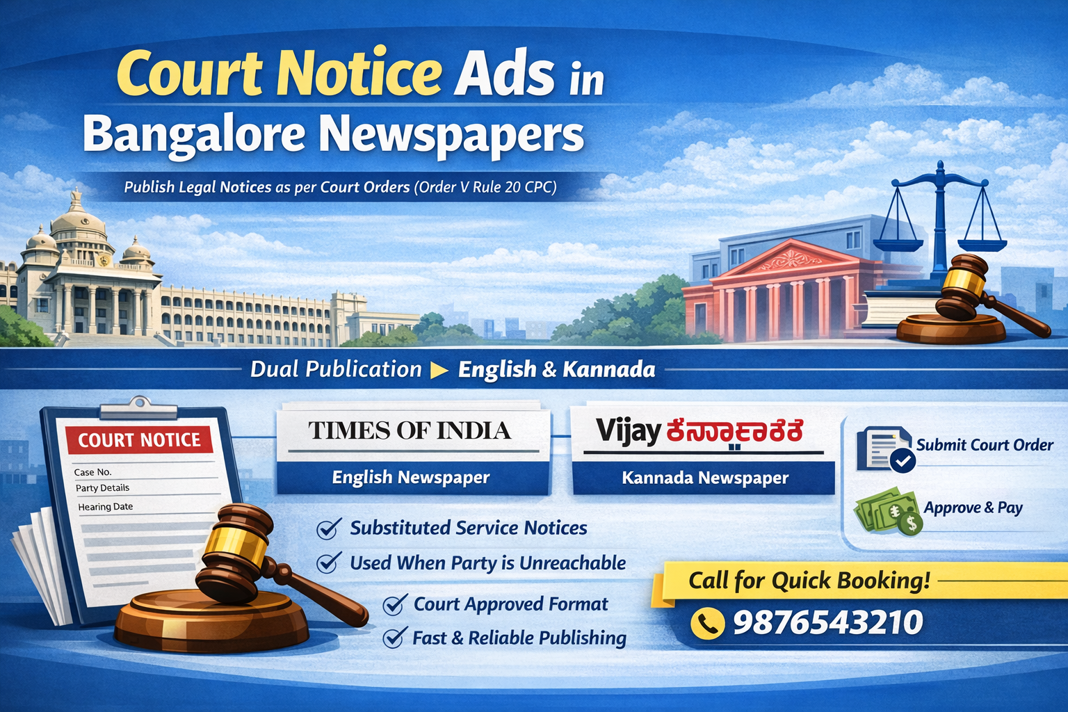 Court Notice Advertisement Bangalore