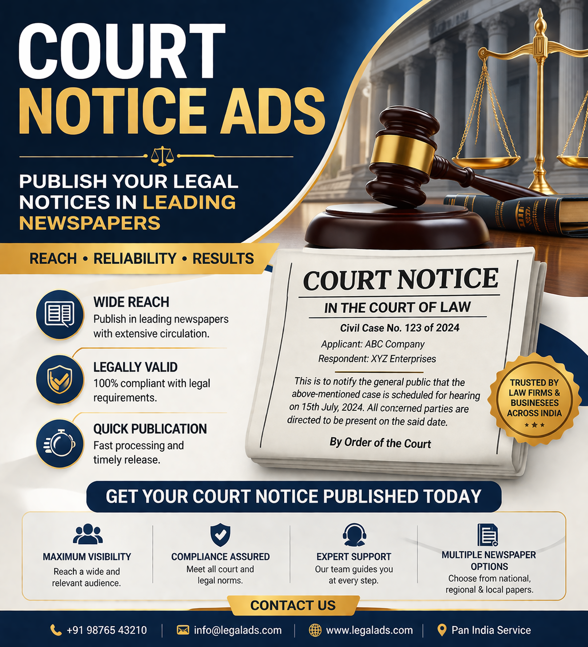 Court Notice Advertisement in Newspaper
