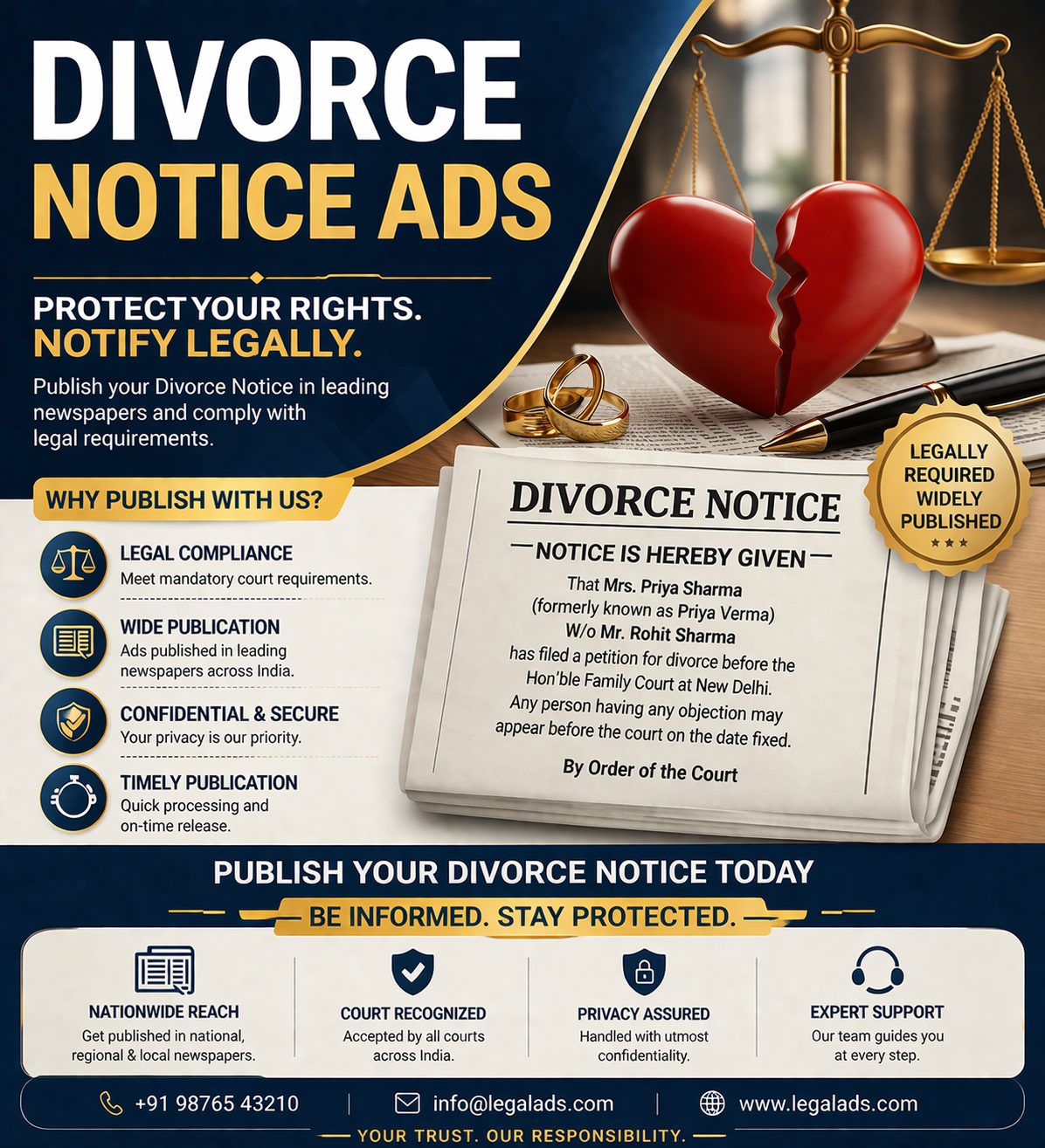 Divorce Notice Advertisement in Newspaper
