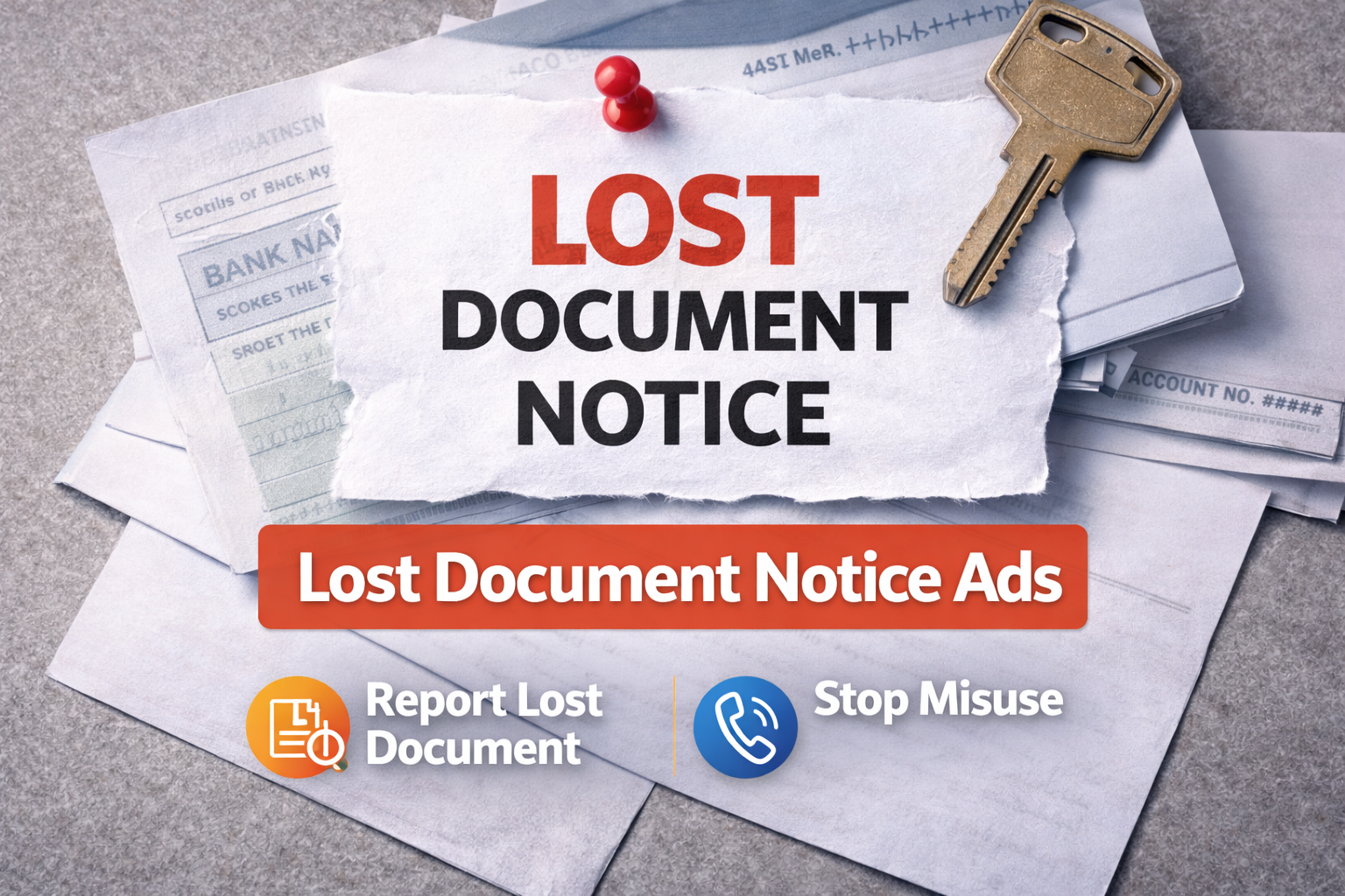 Lost Document Advertisement in Newspaper