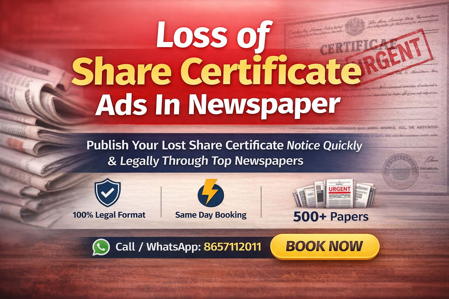 Loss of Share Certificate
