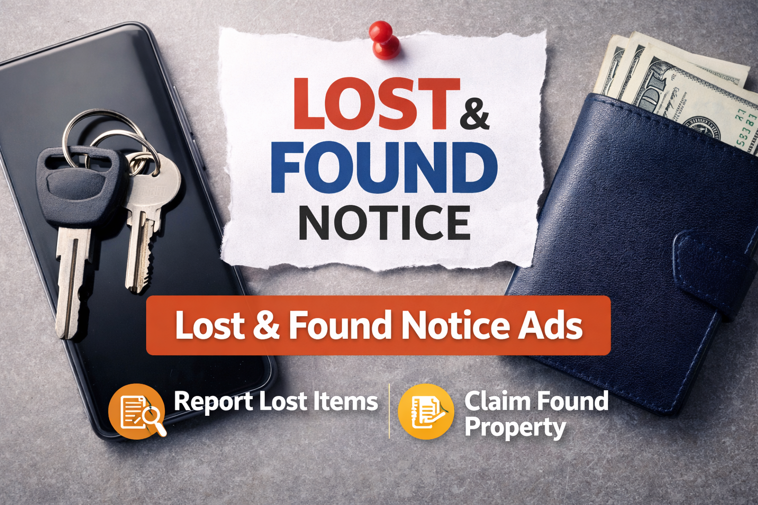 Lost & Found Advertisement in Newspaper