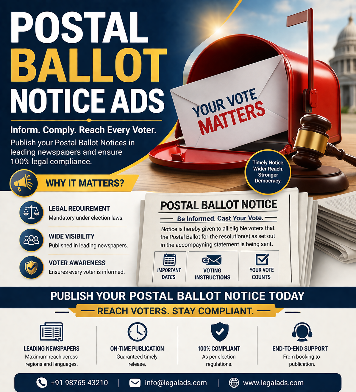 Postal Ballot Notice Advertisement in Newspaper