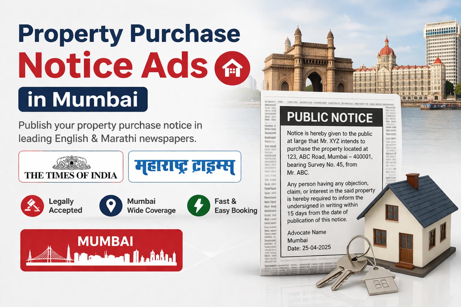Property Purchase Notice Ads in Mumbai Newspapers