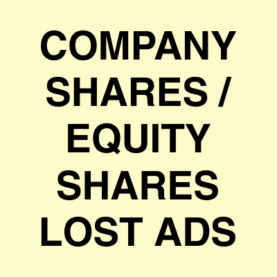 Society share certificate lost | Equity share certificate lost | Surat Newspapers